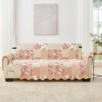 Great Bay Home Reversible Patchwork Sofa Cover - Washable Slipcover Furniture Protector With Elastic Straps - Couch Cover For Dogs, Kids, And Pets - Box-Stitched Detail (Sofa, Dusty Rose)
