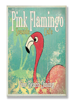 Stupell Home D  cor Pink Flamingo Cafe Wall Plaque, 10 x 0.5 x 15, Proudly Made in USA