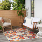 Nourison Aloha Indoor/Outdoor Modern Multicolor 9' X 12' Area Rug, Easy Cleaning, Non Shedding, Bed Room, Living Room, Dining Room, Kitchen (9X12)