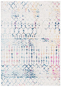 SAFAVIEH Tulum Collection Accent Rug - 2 x 5, Ivory & Blue, Moroccan Boho Distressed Design, Non-Shedding & Easy Care, Ideal f
