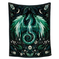 Dragon Blanket Gift For Woman Man Girls Boys Greens Dragon Gift For Dragon Lovers Soft Flannel Blanket For Living Room Sofa Couc