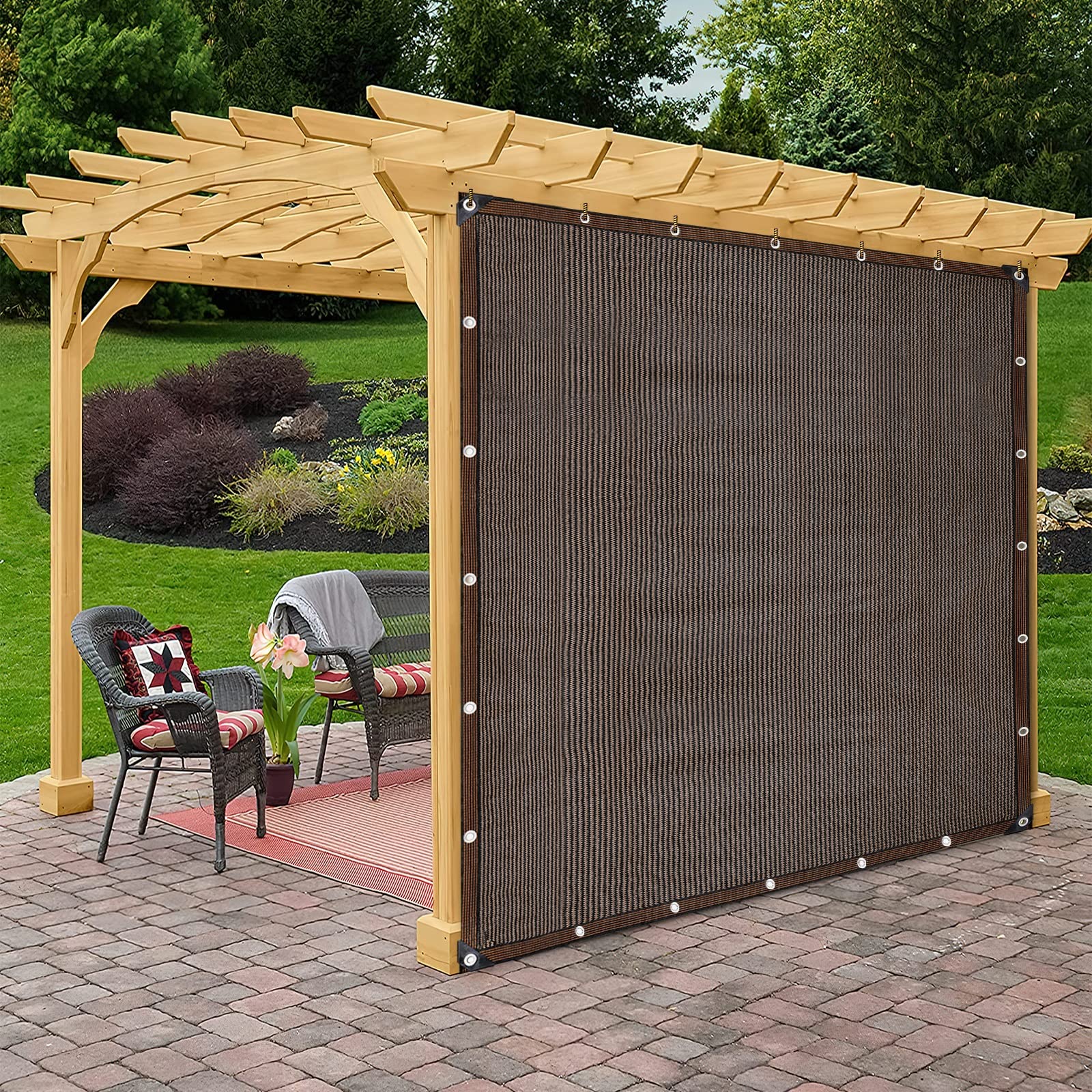 Abrotain Fence Privacy Screen Balcony Sun Shade Cloth 6'6'X9'9' 80% Shade Fabric Outdoor Patio Screens Mesh Panels Apartments