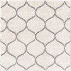 Unique Loom Trellis Frieze Collection Area Rug - Rounded (3' Square, Ivory/ Gray)
