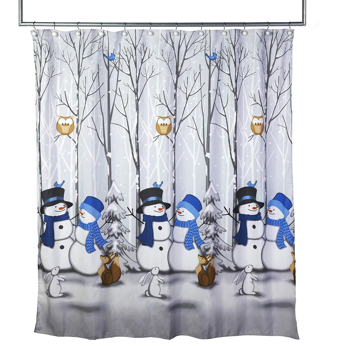 Skl Home Winter Friends Shower Curtain, Blue , 72.00' X 70.00'