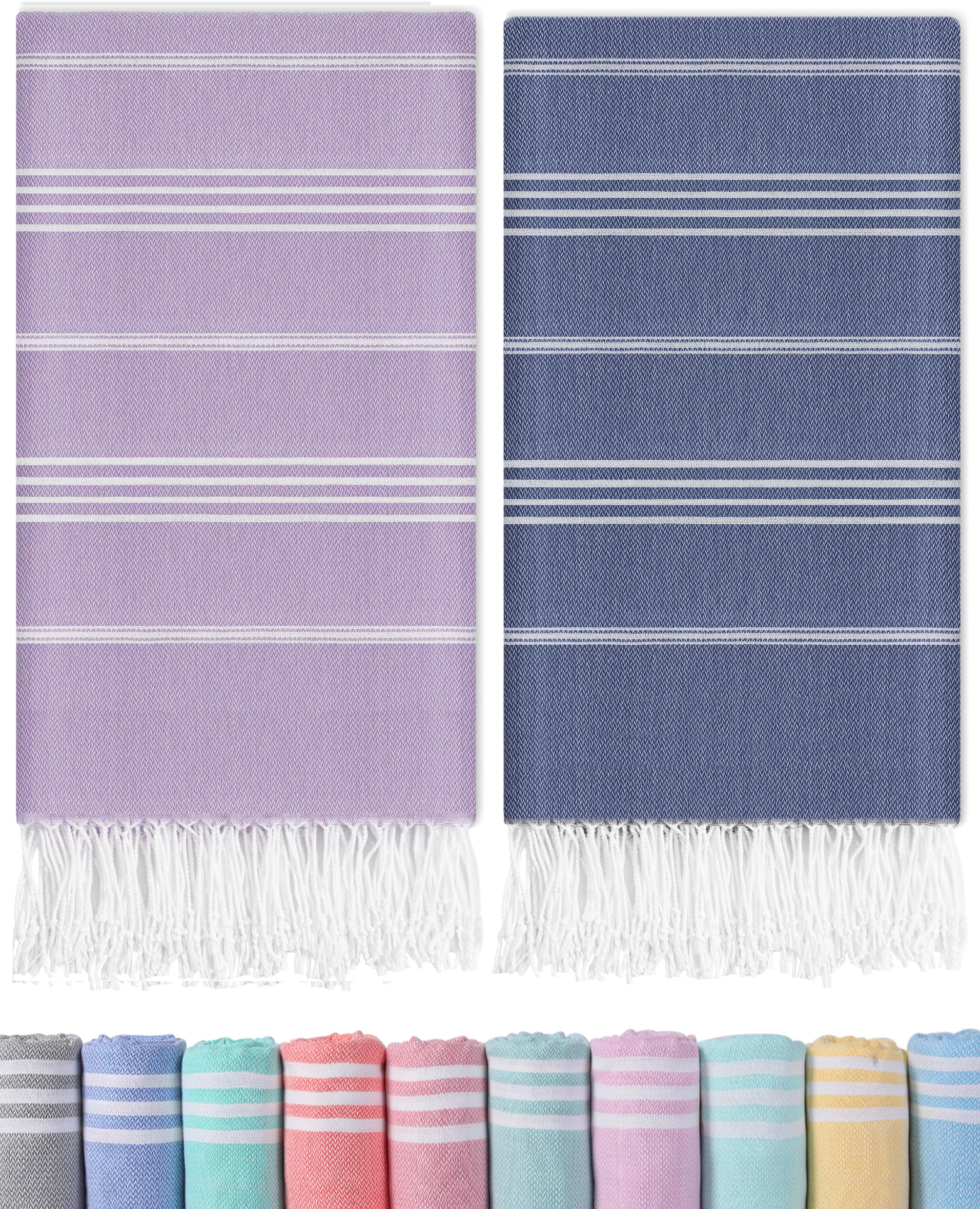 Antfuny 2 Packs Turkish Beach Towels Bathroom Pool Towel Adult Oversized Quick Dry Lightweight No Sand Extra Large Cloud Boho Ba