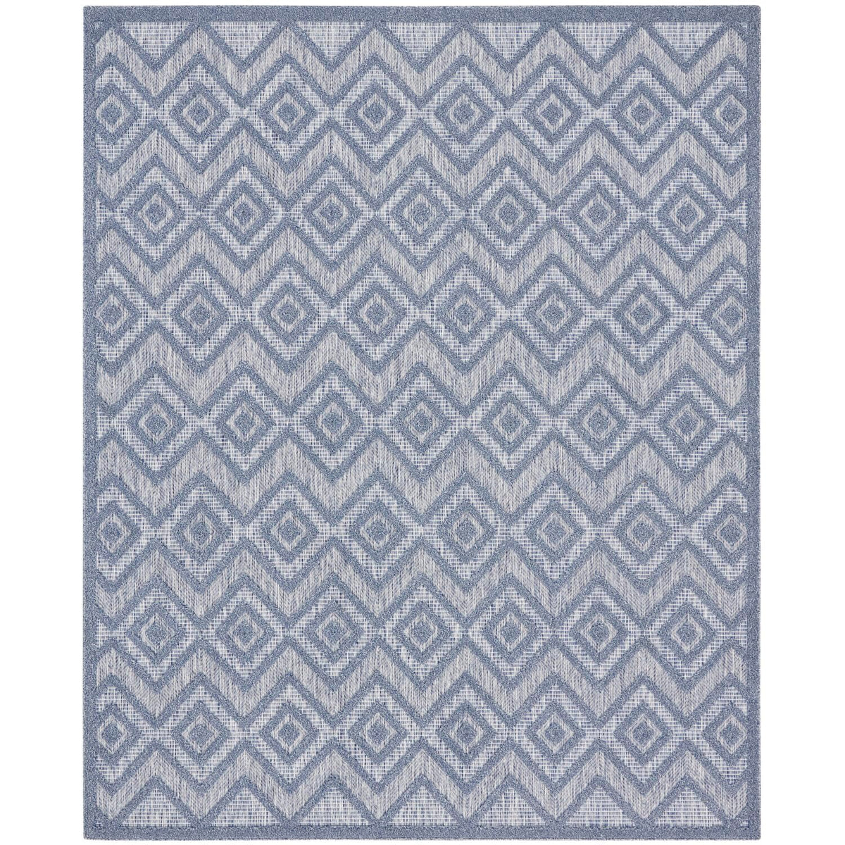 Nourison Versatile Indoor/Outdoor Denim Blue 7' X 10' Area Rug, Easy Cleaning, Non Shedding, Bed Room, Living Room, Dining Room, Deck, Backyard, Patio, High Traffic Area (7X10)