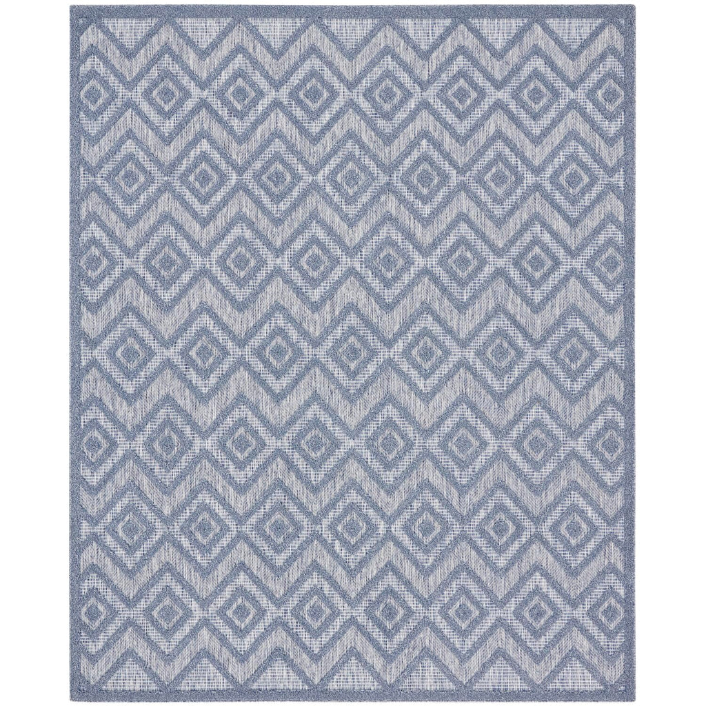 Nourison Versatile Indoor/Outdoor Denim Blue 9' X 12' Area Rug, Easy Cleaning, Non Shedding, Bed Room, Living Room, Dining Room, Deck, Backyard, Patio, High Traffic Area (9X12)