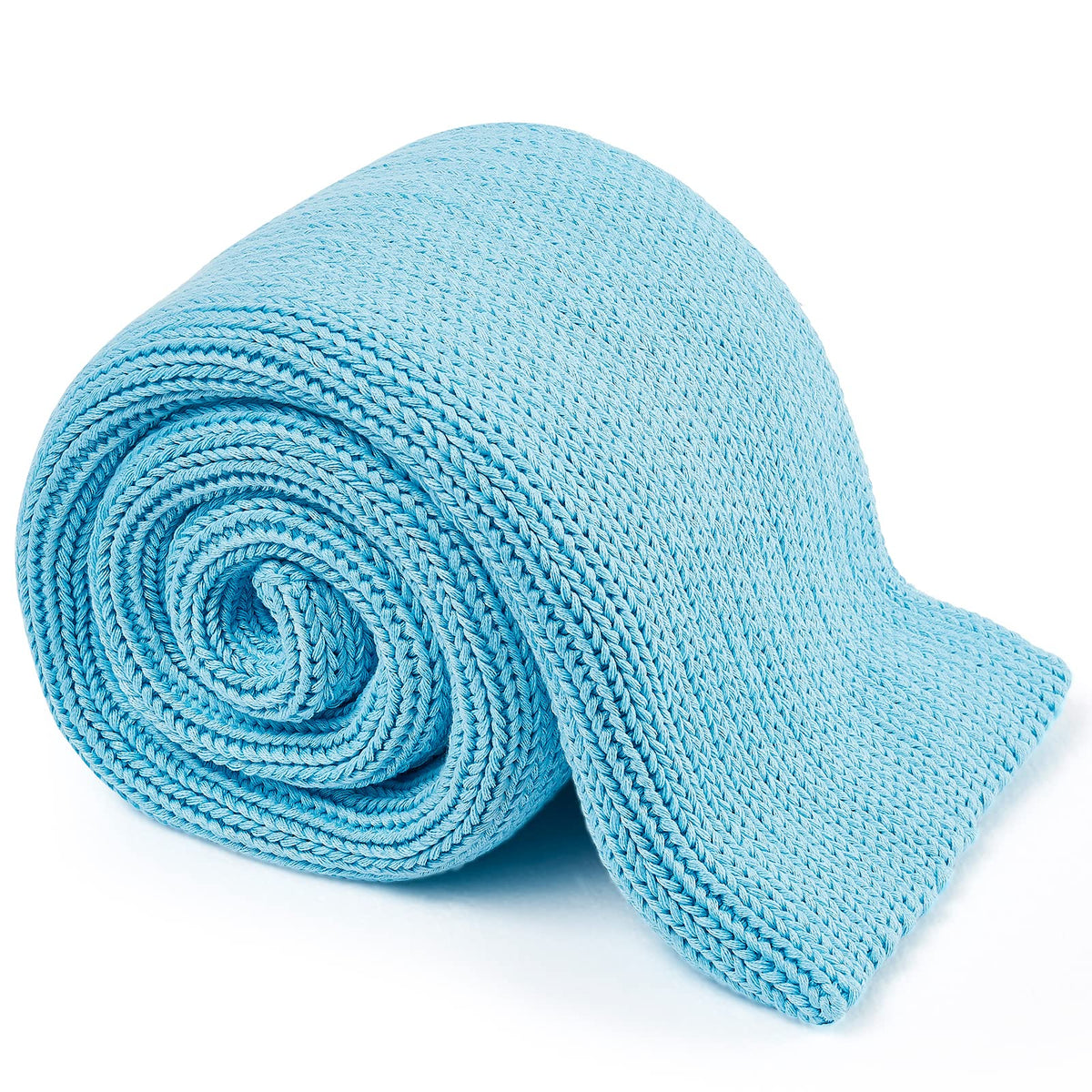Guohaoi Knitted Weighted Blanket(Blue 50'X60' 5Lbs),Home D  Cor Cooling Throw Blanket For Hot Sleepers,Hand Made Chunky Knit H