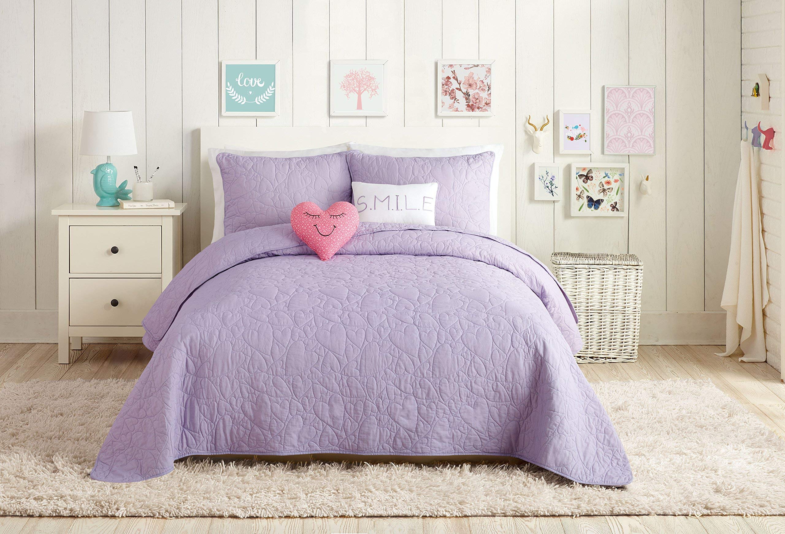 Urban Playground Heart 5-Piece Quilt Set, Full/Queen