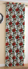 AIRWILL  Cotton Blackout and Room Darkening 9ft Long Door Curtains Pack of 1 pc. (Floral  Maroon,Green)