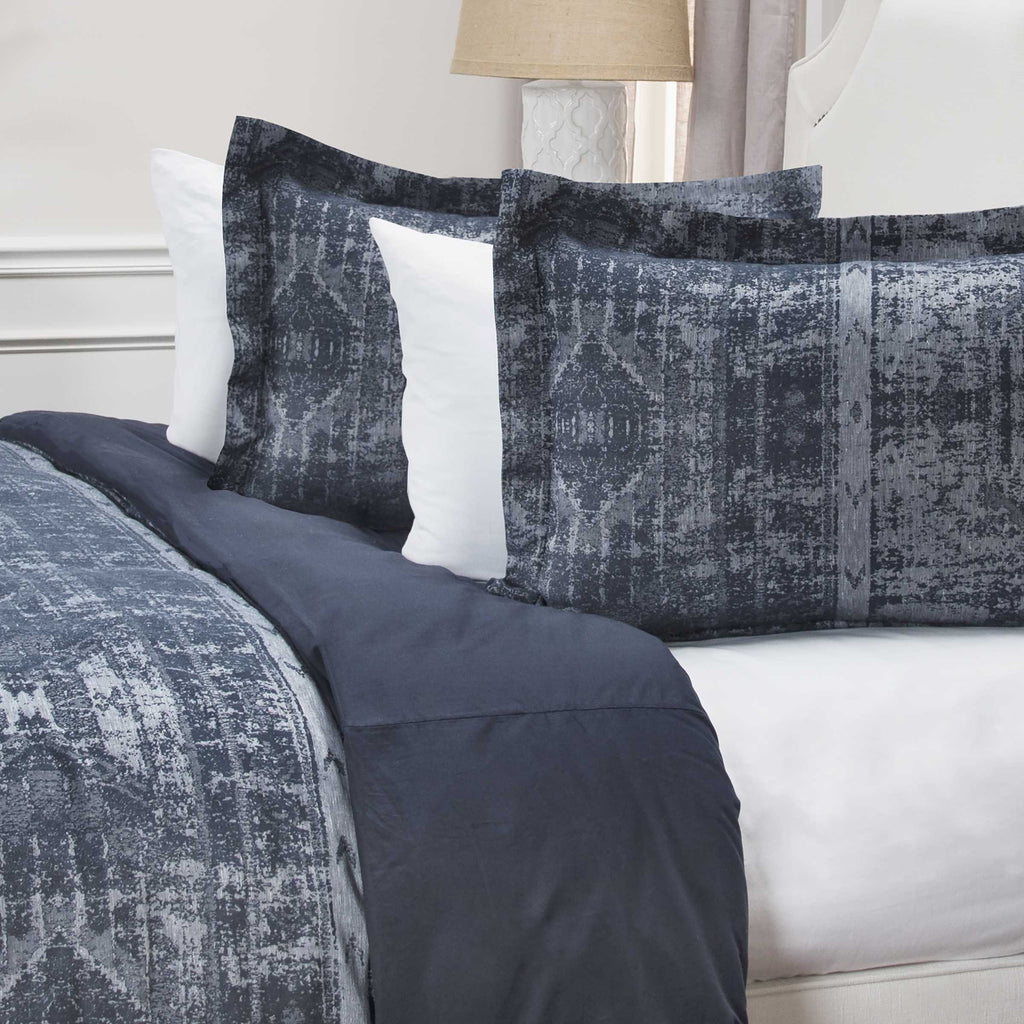 Rizzy Home | Bt4467 | Duvet | 114"X98" Blue/Neutral/ Geometric