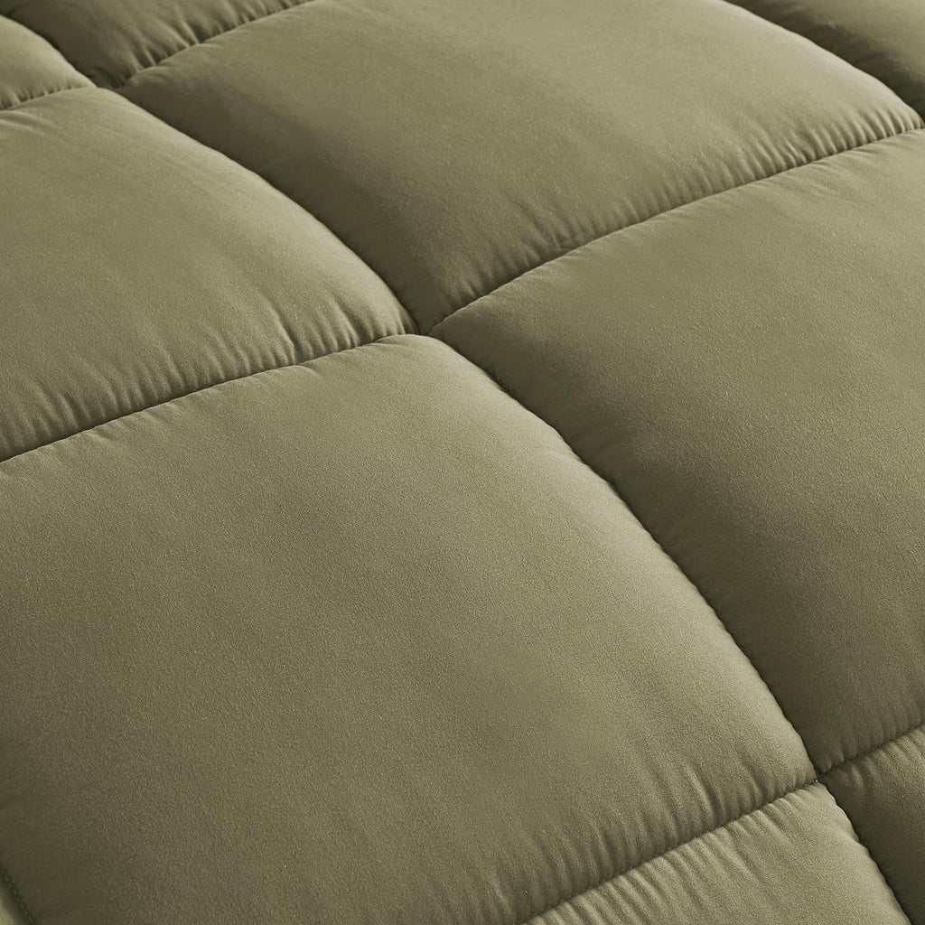 Chezmoi Collection Olive Green Down Alternative Comforter Queen - 3-Piece Lightweight Comforter Set - All Seasons Microfiber Com
