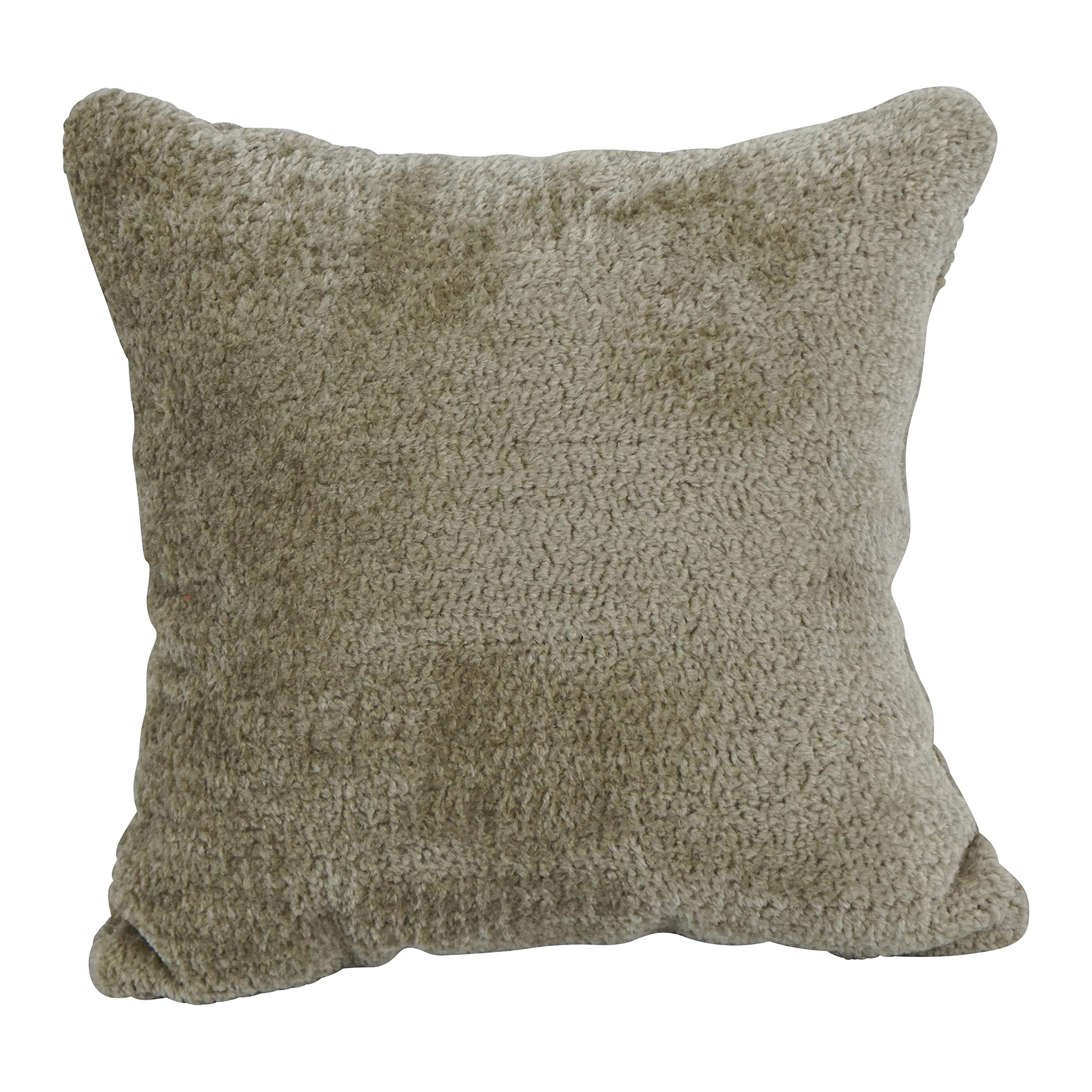Blazing Needles Square Faux Fur Throw Pillows, 17&quot;, Elton Taupe 2 Count