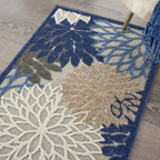 Nourison Aloha Indoor/Outdoor Blue/Multicolor 2'8' X 4' Area Rug, Tropical, Botanical, Easy Cleaning, Non Shedding, Bed Room, L