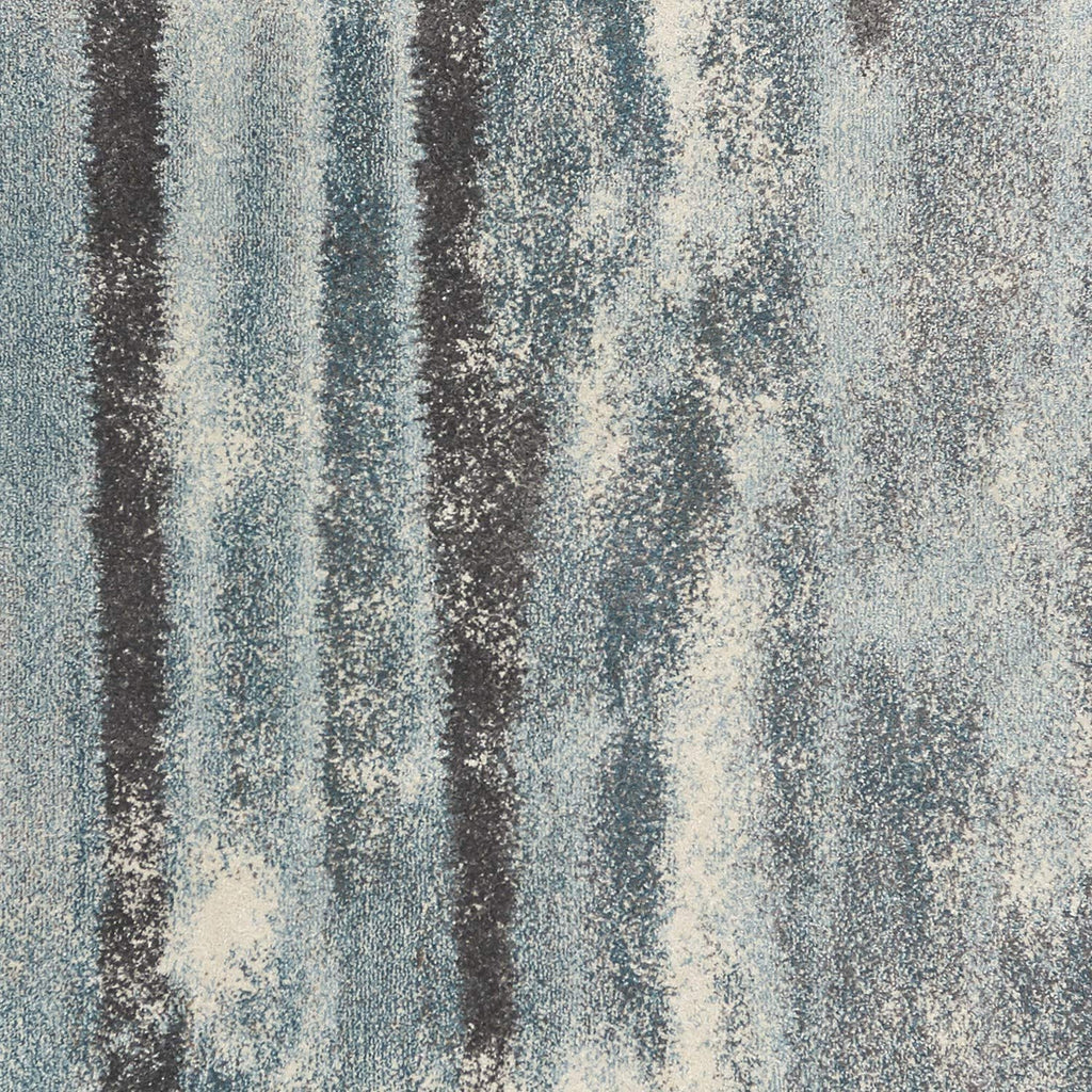HomeRoots Polypropylene 5' x 8' Teal Abstract Brushstrokes Indoor Area Rug