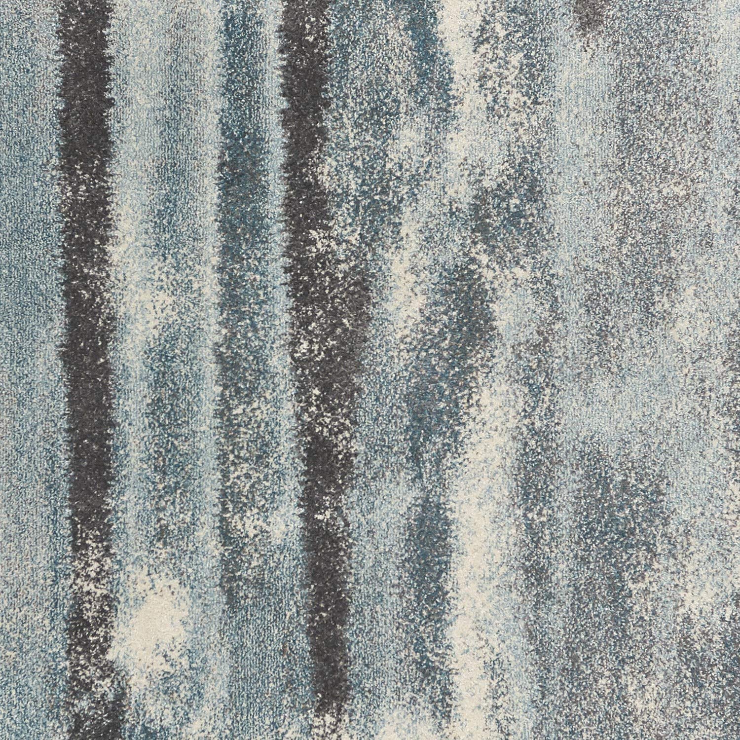 HomeRoots Polypropylene 5' x 8' Teal Abstract Brushstrokes Indoor Area Rug