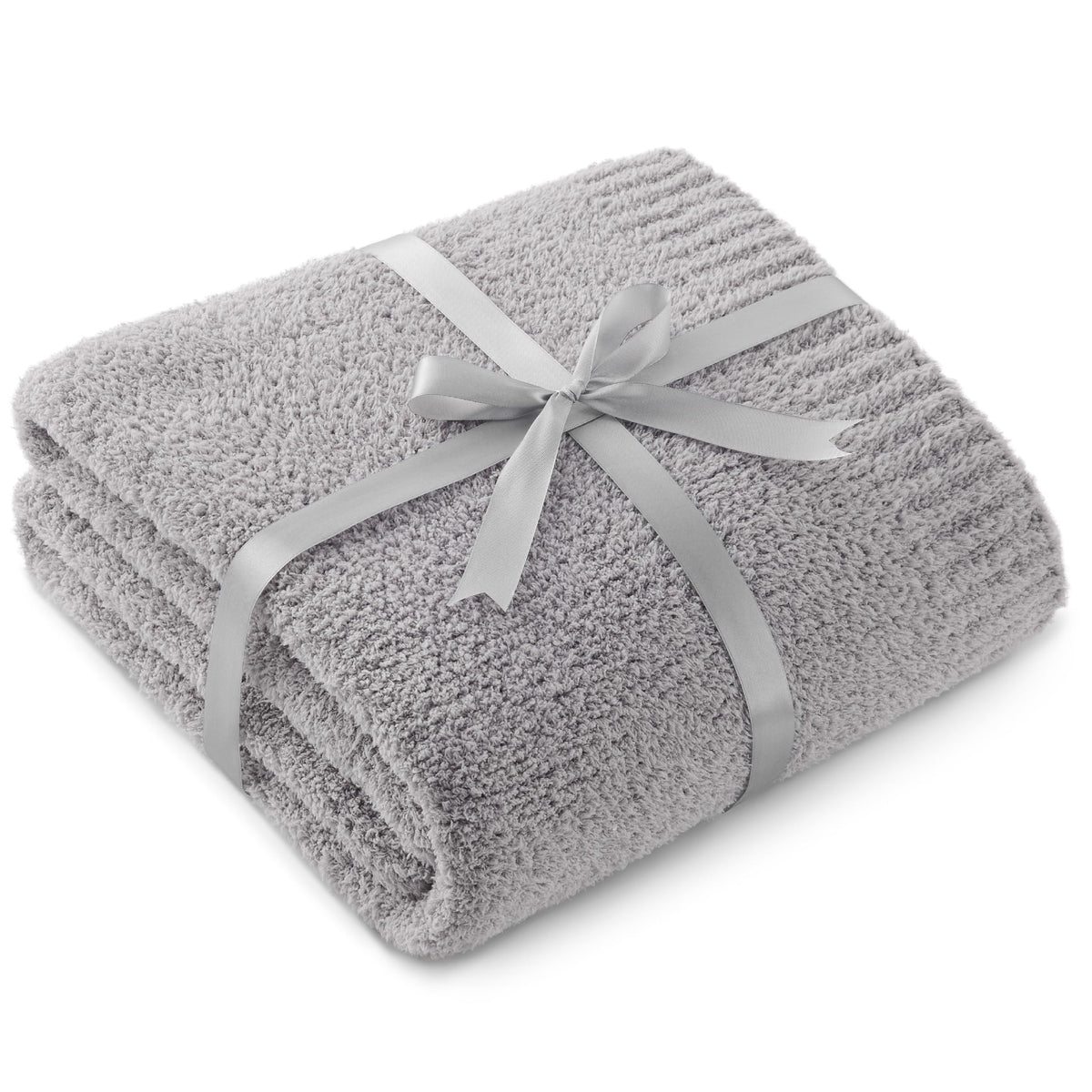 Bedsure Super Soft Knit Throw Blanket - Warm Cozy Reversible Grey Blanket, Fluffy Fuzzy Plush Lightweight Blanket For Couch Sofa