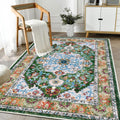 UArtlines Boho Vintage Area Rug 3x5 Machine Washable Low Pile Soft Floor Carpet Non Slip Non Shedding Accent Rug for Living Roo
