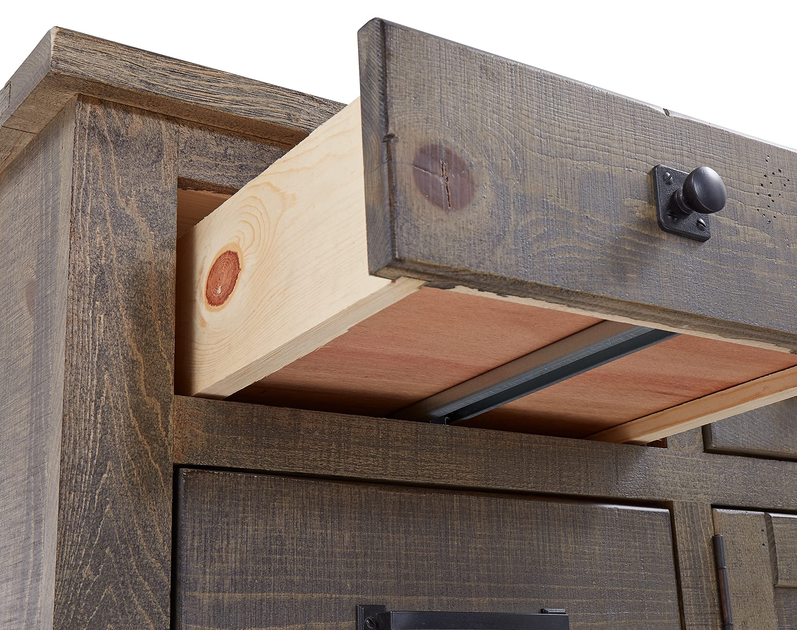 Progressive Furniture Meadow Door Dresser, 66&quot; X 18&quot; X 40&quot;, Weathered Gray