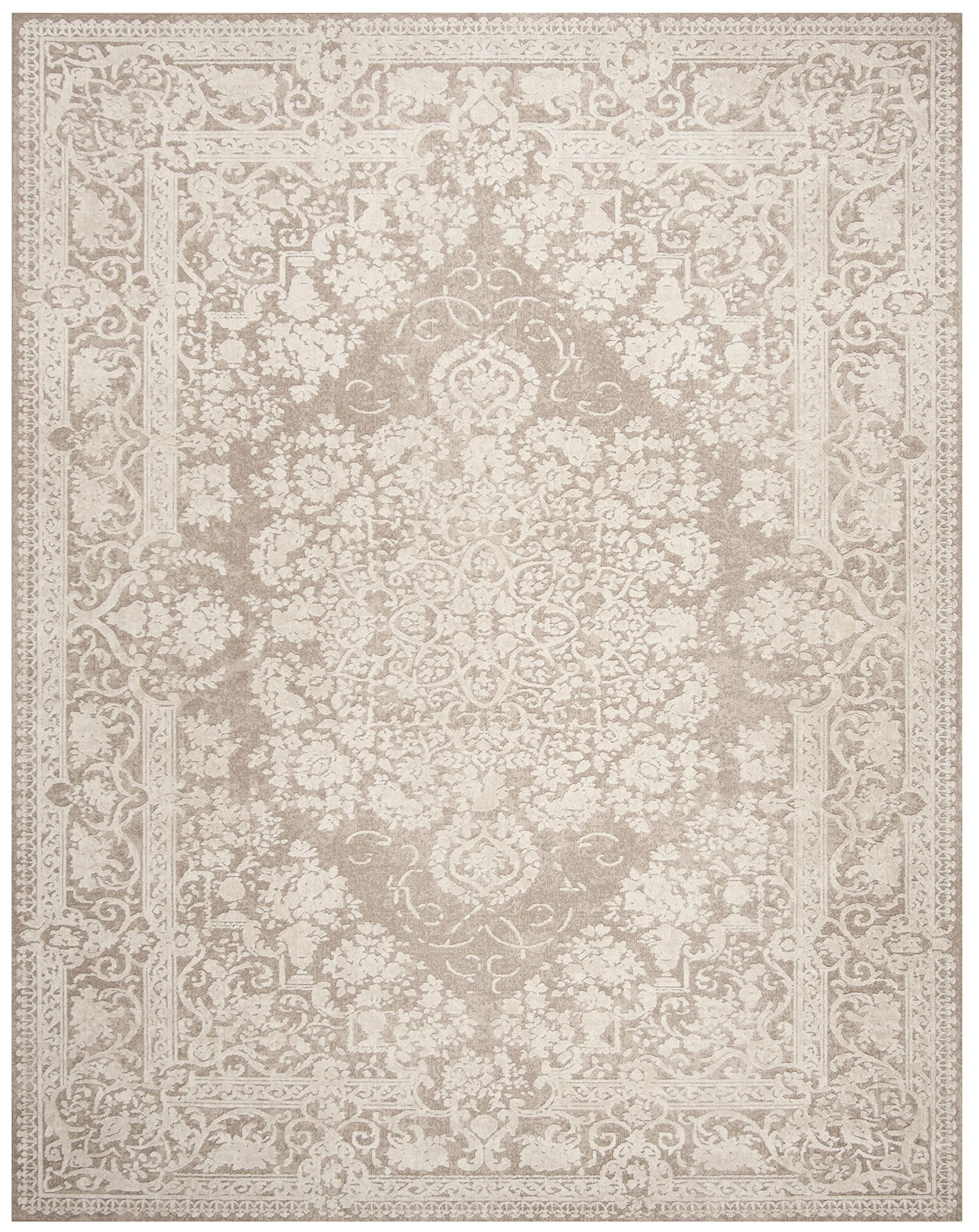 Safavieh Reflection Collection Area Rug - 9' X 12', Beige & Cream, Vintage Distressed Design, Non-Shedding & Easy Care, Ideal Fo