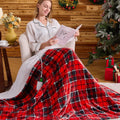 Heated Blanket Electric Throw 50X60, Christmas Heating Blanket Gift With 10 Heating Levels & 8 Hours Auto Off, Red Plaid Checker