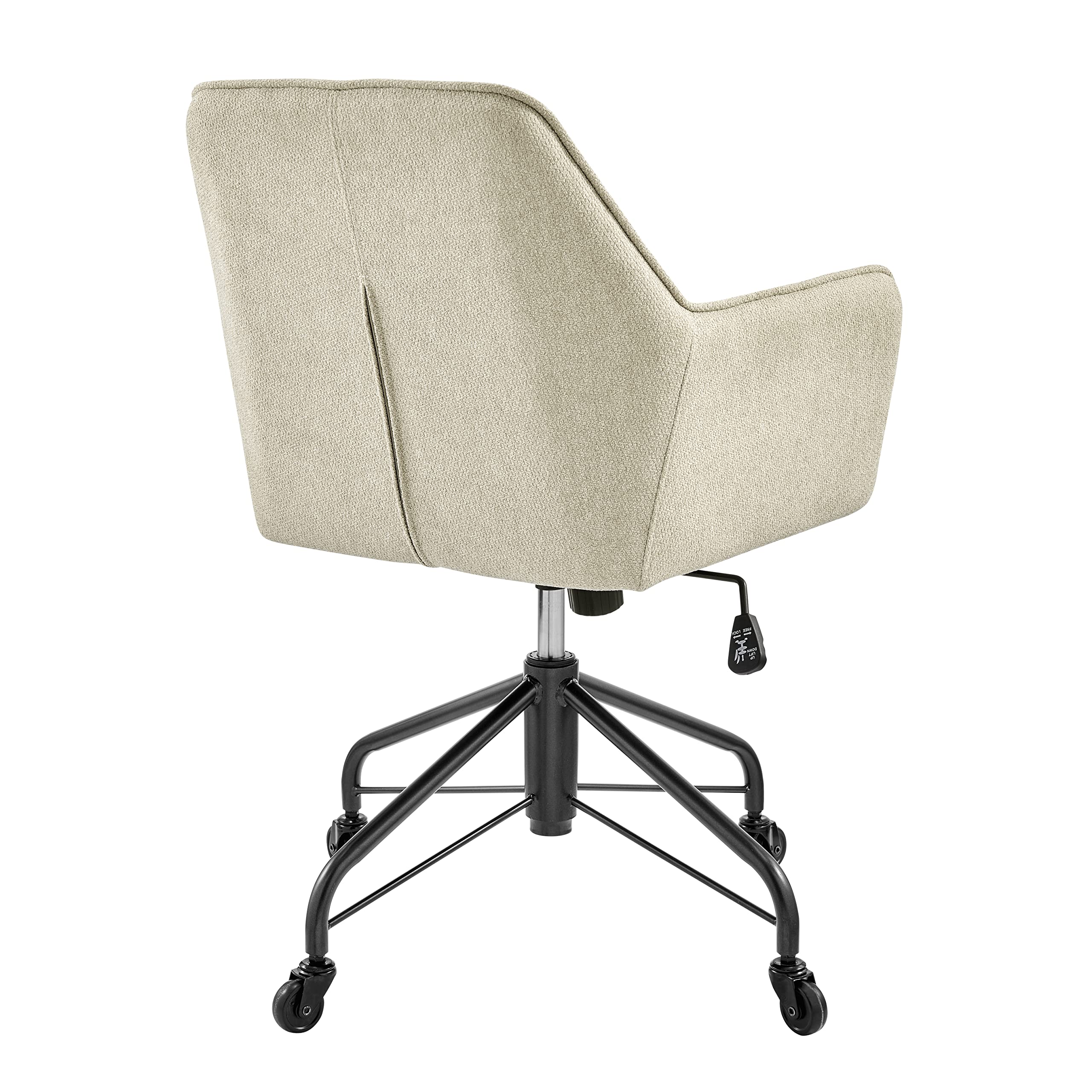 Npd Furniture And More Thompson Fabric Swivel Arm, Strata Cream Home Office Chair, Beige