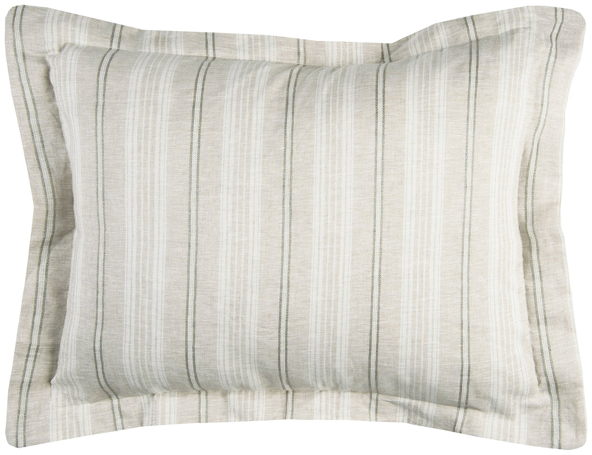 Rizzy Home | BT3012 | Standard Sham | 20&quot;x26&quot; Brown/White/Gray Stripe