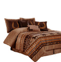Chezmoi Collection Sedona 7-Piece Southwestern Wild Horses Microsuede Bedding Comforter Set (Queen)