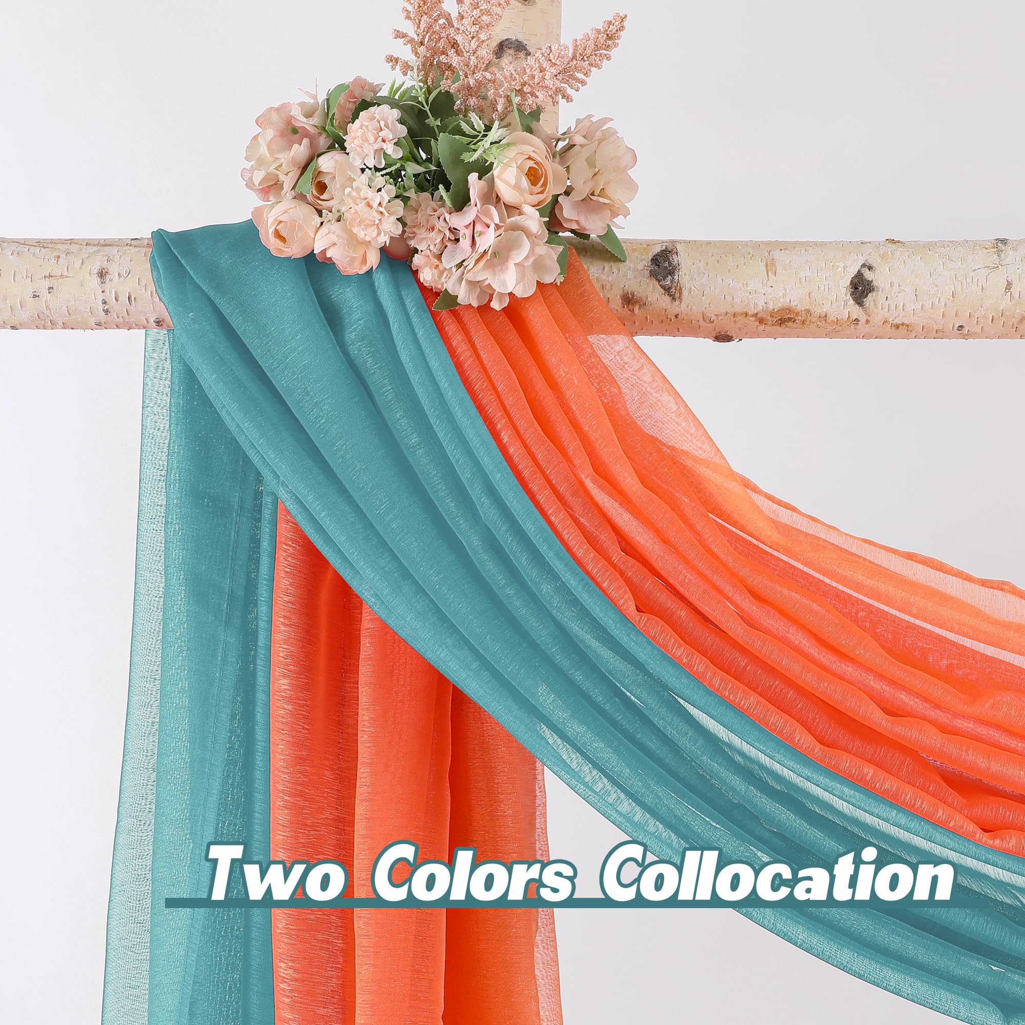 Donren Teal Window Scarf For Outdoor Decoration - Add Luxury Beautiful Elegant Effect To Curtain Panels (1 Panel, 52 X 216 Inche