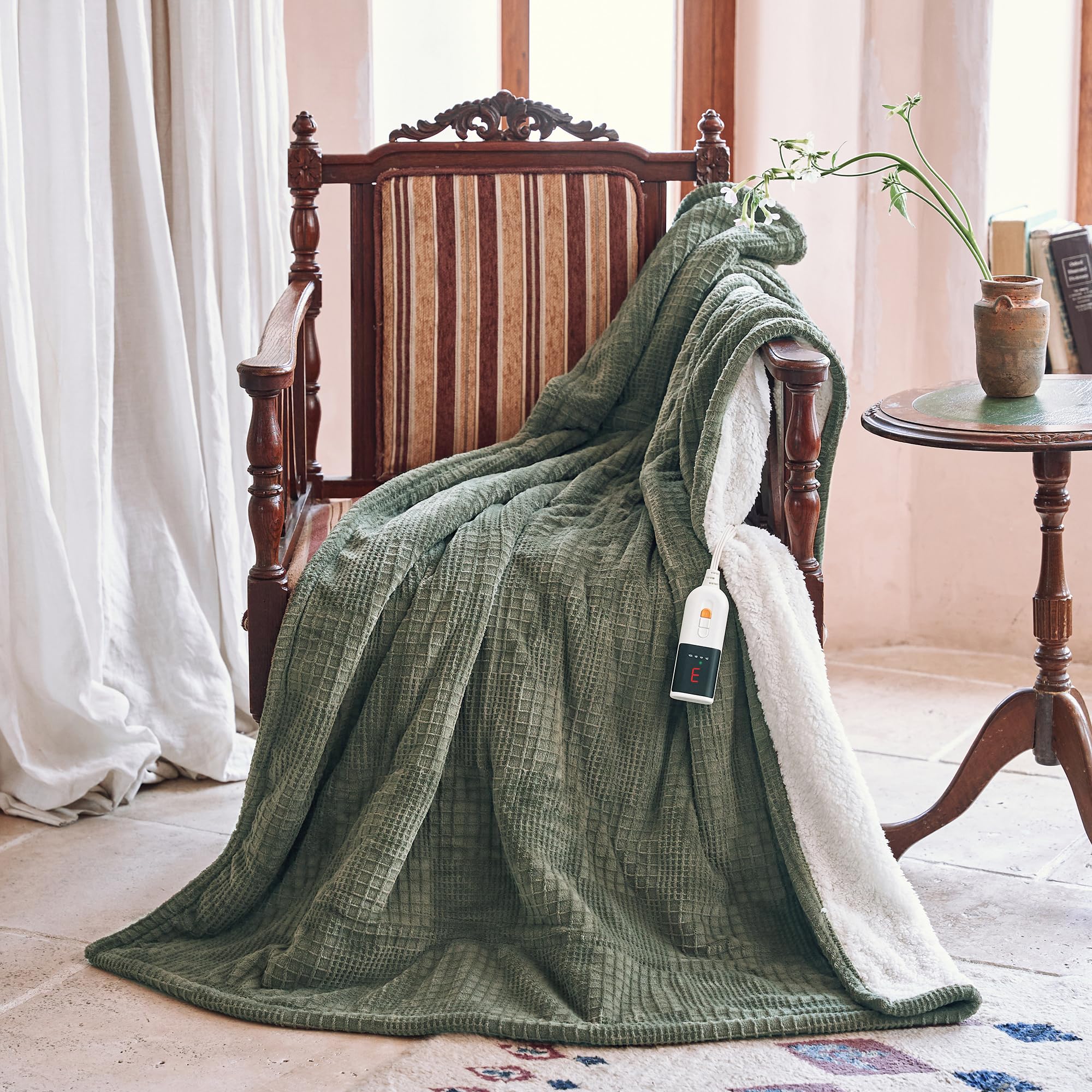 Heated Blanket Electric Blanket Throw 50'X60'-Heating Blanket With 6 Heat Settings-10 Hours Auto Off,Etl Certified,Machine Was