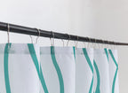 Biscaynebay Textured Fabric Shower Curtain 72X72 Inch, Turquoise Striped Printed Linen Modern Hotel Luxury Quality Cloth Bathroo