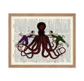 Poster Master Dictionary Art Poster - Men and Octopus Print - Octopus Art - Kraken Art - Gift for Men, Women, Animal Lover - Nau