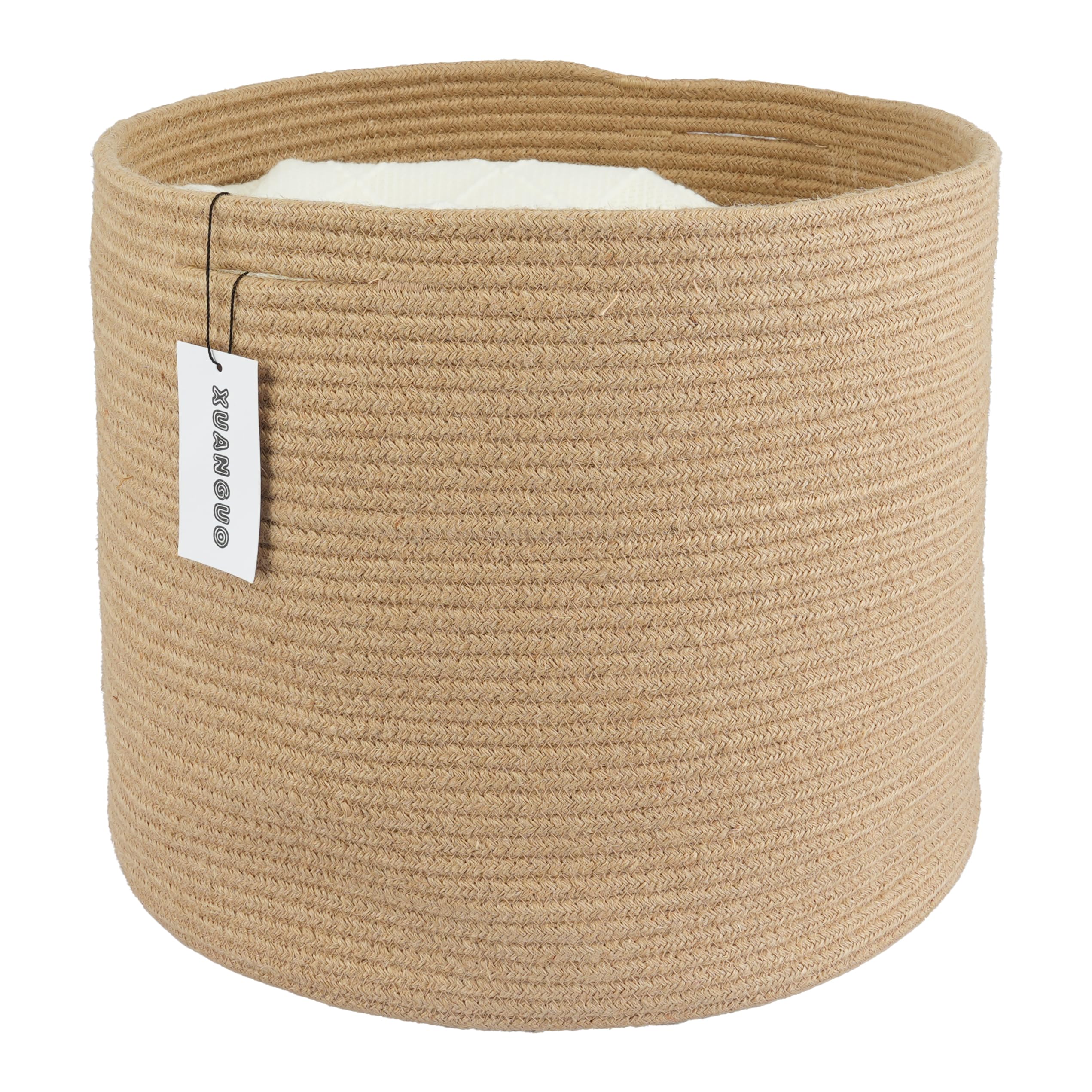 XUANGUO Jute Rope Basket For Girls Boys Kids 16   X14    Baby Laundry Baskets Nursery Bin Round Woven Basket Organizer For Stora