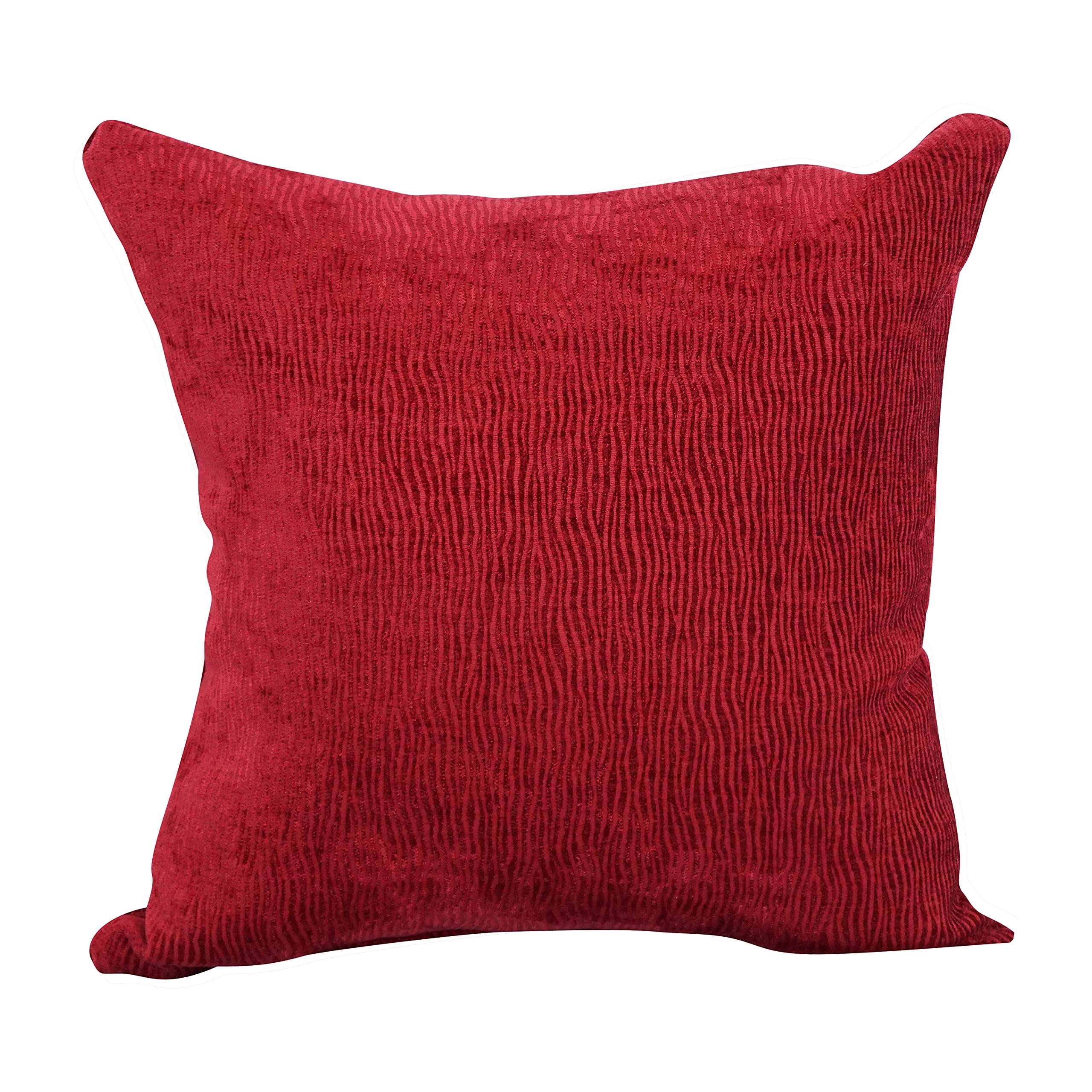 Blazing Needles Square Polyester Jacquard Throw Pillows, 17&quot;, Ashfield Claret 2 Count