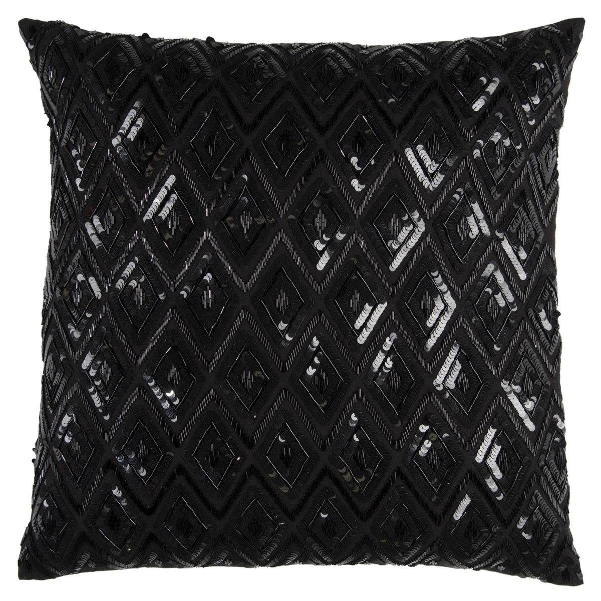 Rizzy Home T11166 Decorative Pillow, 20&quot;X20&quot;, Black/Metallic/