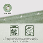Koufall Sage Green Farmhouse Shower Curtain For Bathroom Small Stall 36X72 Inch Textured Cloth Linen Fabric Half Narrow Waterproof Rv Shower Curtains For Bathtub Ensuite Boho Decor