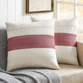 Zeemart 2 Packs Cotton Boho Throw Pillow Covers 22X22 Inch Contrast/Dusty Pink, Soft Farmhouse Decorative Couch Pillow Cases Pink Cushion Covers For Sofa Bed Living Room Home Decor
