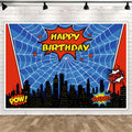 Party Baazaar Comic Superhero Happy Birthday Backdrop 5x4 Ft for Kids Party Decoration, Birthday Banner Background for Boys & Gi