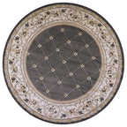 HomeRoots 352692 7'10' Round Polypropelene Grey/Ivory Area Rug