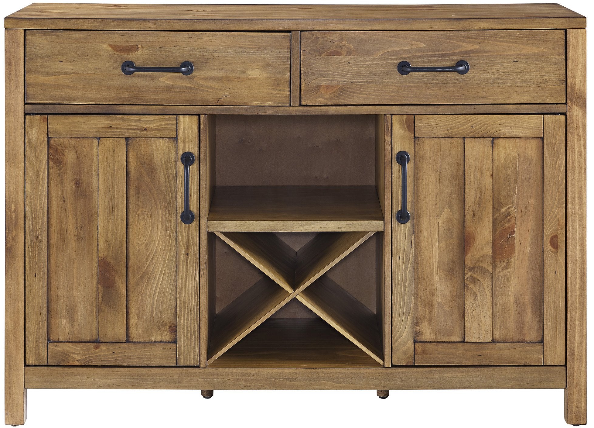 Crosley Furniture Roots Modern Farmhouse Sideboard Buffet Cabinet With Storage, Natural