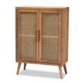 Baxton Studio Alina 44.29-inch High 2-Shelf Storage Cabinet, Medium Oak (162-10554-HiT)