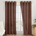 Amazon Brand  Solimo Polyester Sheer Jacquard Long Door Grommet Curtains| 9 Feet|Set of 2|Print Design|for Living Room Kids Roo