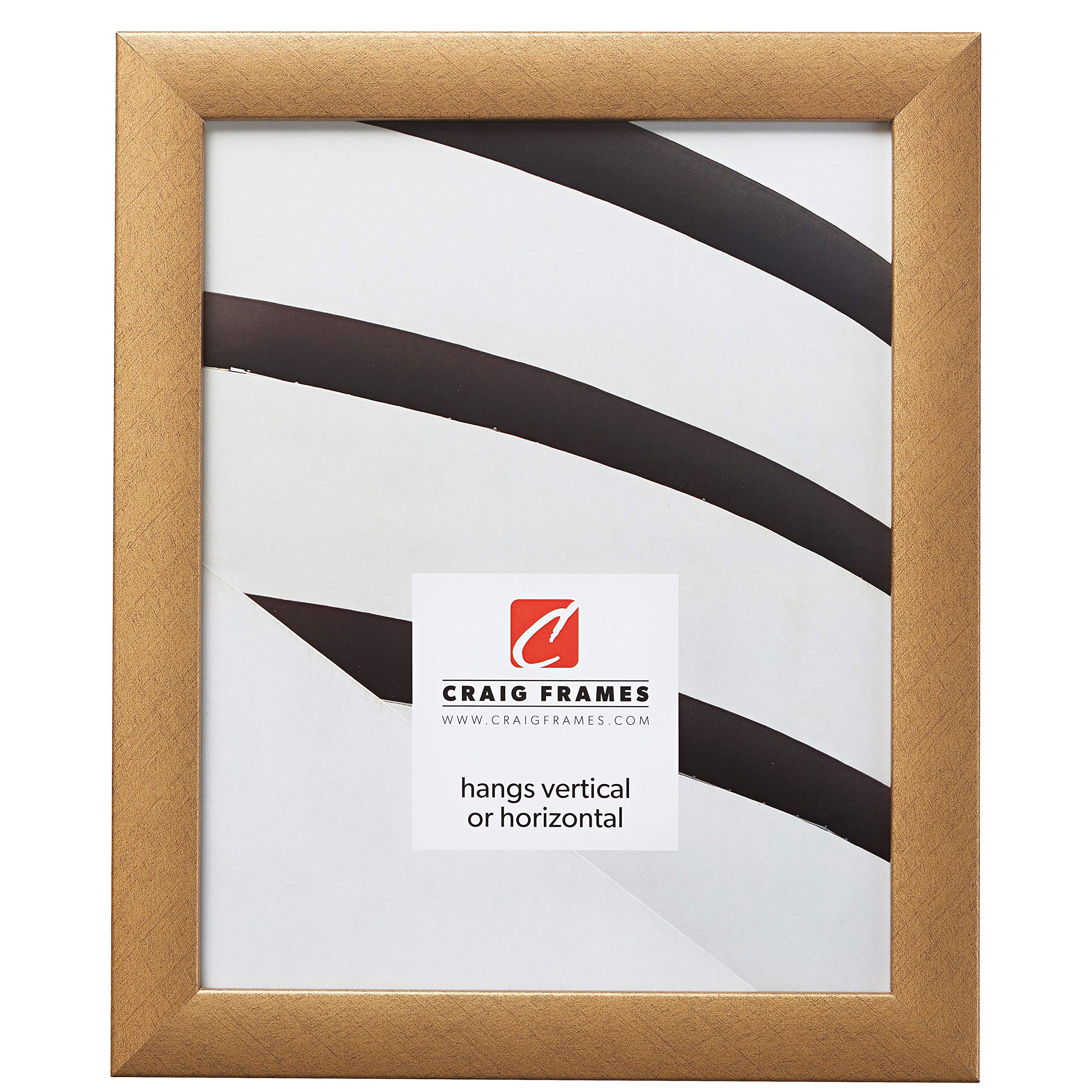 Craig Frames Contemporary Picture Frame, 12 x 12 Inch, Distressed Gold