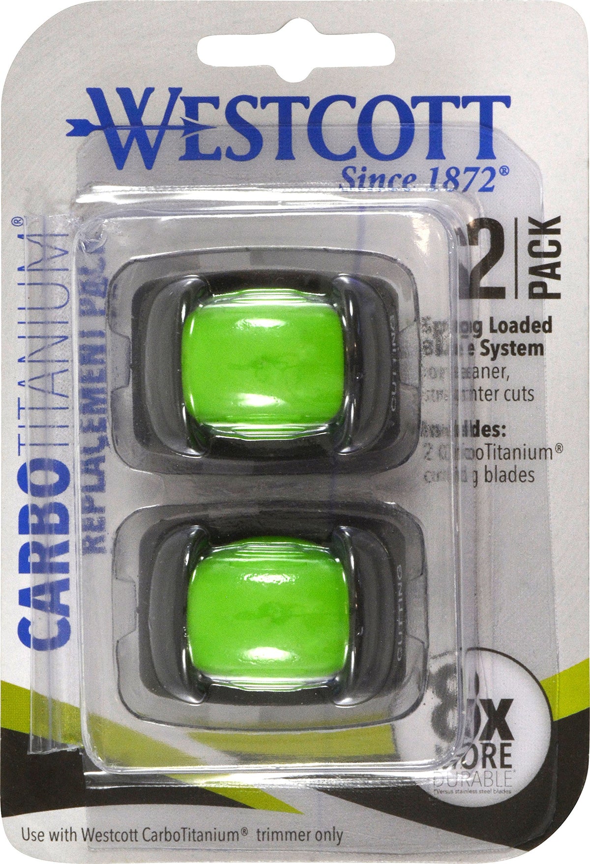 Westcott 16854 Paper Cutter Blade Replacement Set For Carbotitanium Bonded Trimmer, 2 Pack
