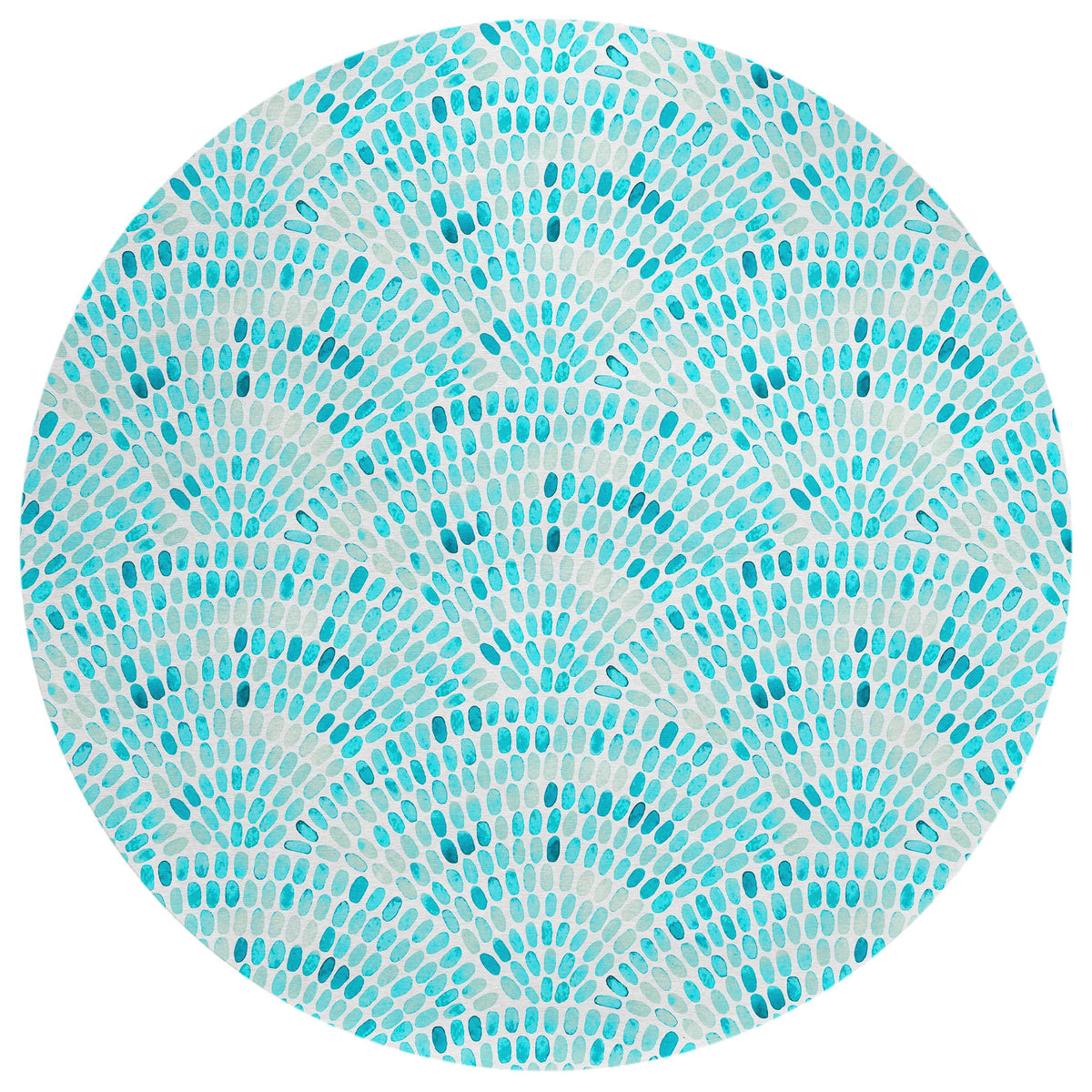 Dalyn Rugs Seabreeze Sz7 Teal Washable 8' Indoor Outdoor Round Rug, Easy Clean, Machine Washable, Non Shedding, Bedroom, Living Room, Dining Room, Kitchen, Patio Rug