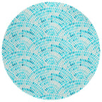 Addison Rugs Surfside ASR37 Aqua 8' x 8' Indoor Outdoor Round Rug, Easy Clean, Machine Washable, Non Shedding, Bedroom, Living R