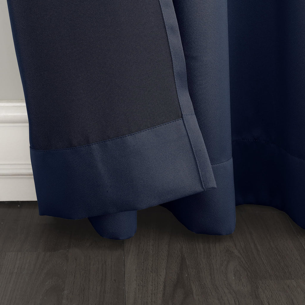 Sun Zero Barrow 2-Pack Energy Saving Grommet Curtain Panel Pair, 54'' X 54, Navy Blue