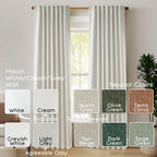 Panelsburg 94 Inch Curtains,Linen Blackout Liner Behind Shade Black Out Window Cover Stylish Elegant Modern Curtains For Living