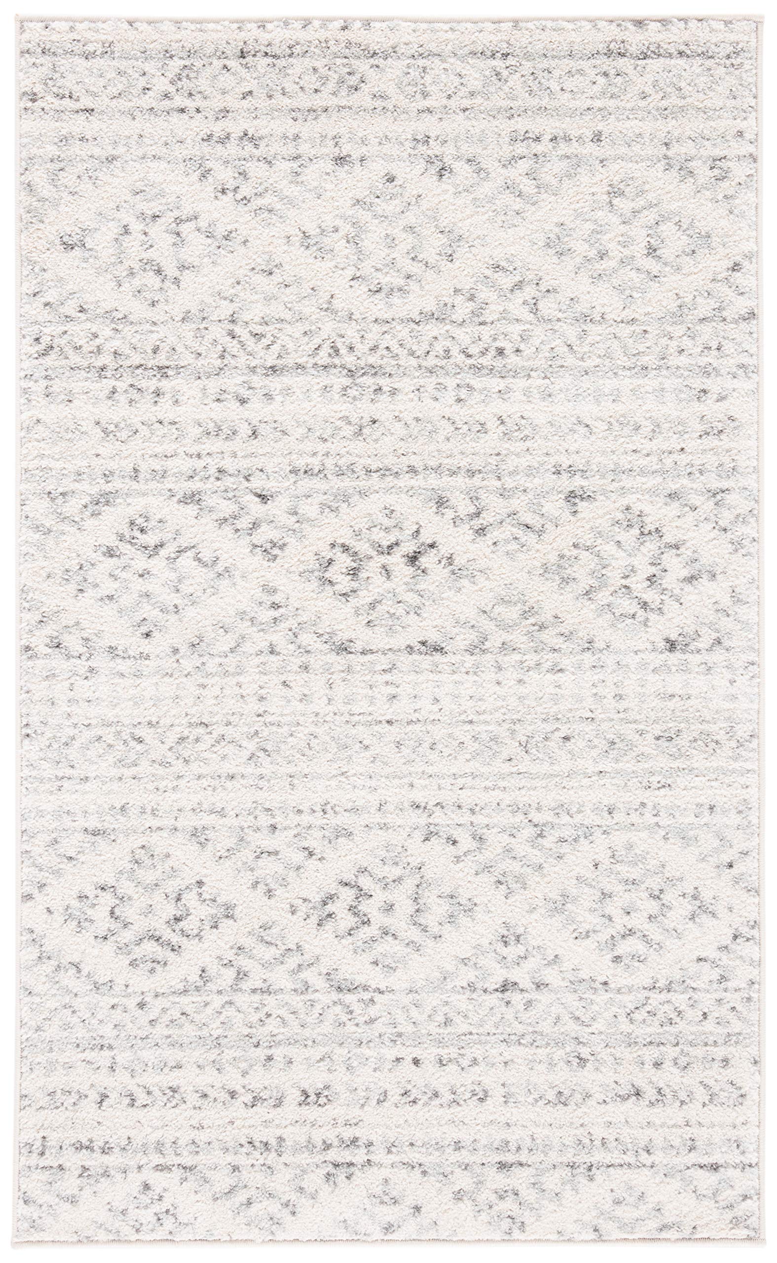 SAFAVIEH Tulum Collection Accent Rug - 2 x 4, Ivory & Grey, Moroccan Boho Tribal Design, Non-Shedding & Easy Care, Ideal for H