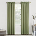 Sun Zero Easton Energy Saving Blackout Rod Pocket Curtain Panel, 40 x 84, Sage Green